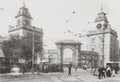 Plymouth Royal Naval Dockyard Gate Clock Tower Archway Street Vtg. Photo 19thC.