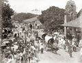 Colombo Ceylon Sri Lanka Street Scene Crowd Bull Carts Market Vtg. Photo 19thC.