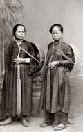 Indo-China Vietnam Women Portrait Traditional Dress Baskets Vtg. Photo 19thC.