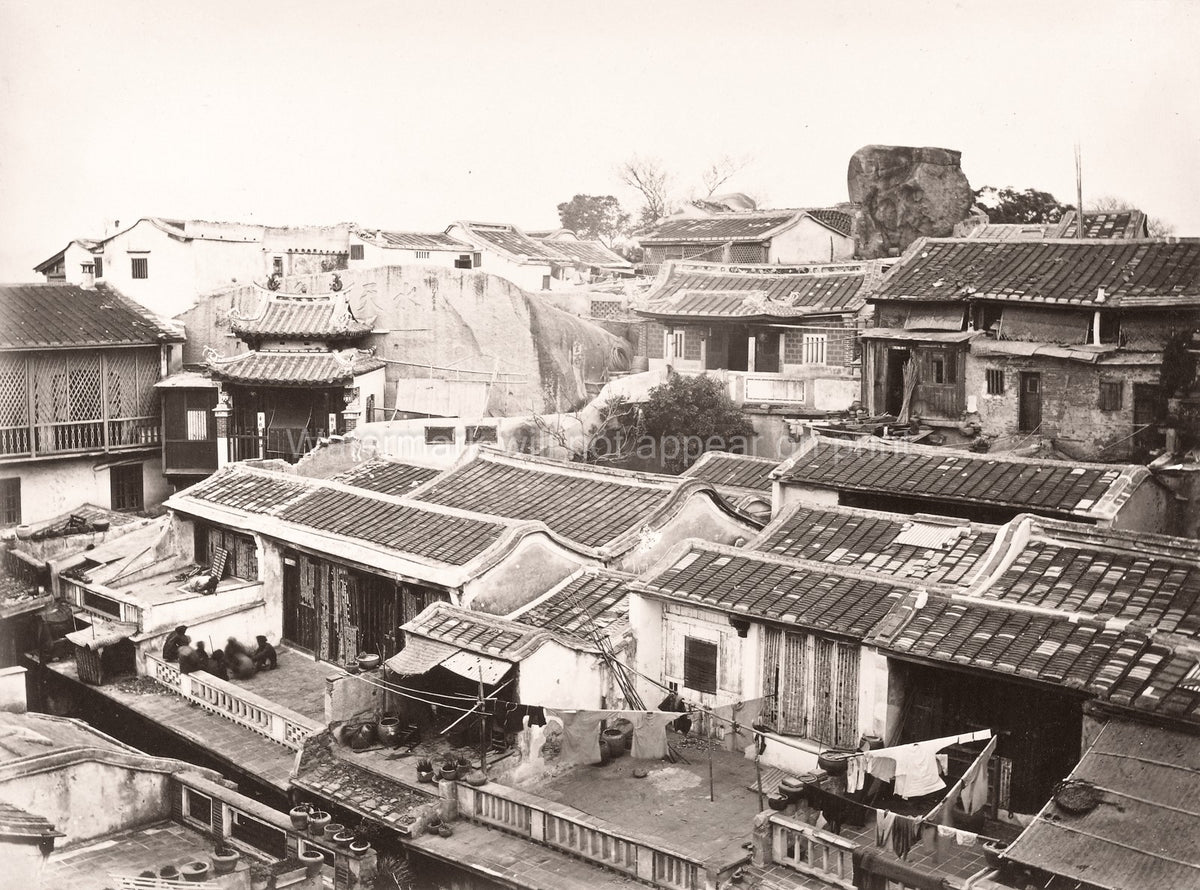 Amoy Xiamen China Houses Rooftops Village Architecture Vtg. Photo 19thC.