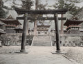 Nikko Japan Bronze Torii Gate Shrine Temple Architecture Vtg. Photo 19thC.