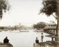 Asakusa Tokyo Fisherman Boys River Boats Bridge Buildings Vtg. Photo 19thC.