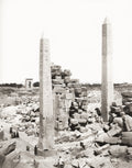 Karnak Egypt Thutmose Obelisk Ancient Ruins Temple Hieroglyphs Vtg. Photo 19thC.