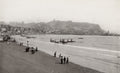 Scarborough South Bay Beach Scene Bathing Machines Castle Vtg. Photo 19thC.