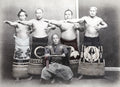 Japan Sumo Wrestlers Rikishi Gyoji Referee Ceremonial Apron Vtg. Photo 19thC.