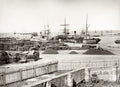 Alexandria Egypt Port Harbor Ships Cargo Steamships Docks Vtg. Photo 19thC.