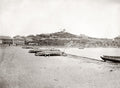 Chefoo Yantai China Boats Beach Coastline Buildings Harbor Vtg. Photo 19thC.
