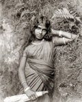 Young Girl Ceylon Sri Lanka Beautiful Sari Jewelry Portrait Vtg. Photo 19thC.