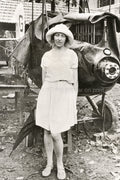Rangoon Burma Pioneering Aviator Amy Johnson Woman Pilot Vtg. Photo 20thC.