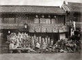 Japan Vendor Pots Brooms Wooden Goods Merchant Street Scene Vtg. Photo 19thC.