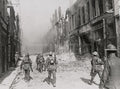 Cambrai France North Lancashire Regiment Soldiers Ruined City WW1 Vtg. Photo