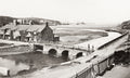 Bude Cornwall England Old Bridge River Estuary Sailing Ships Vtg. Photo 19thC.