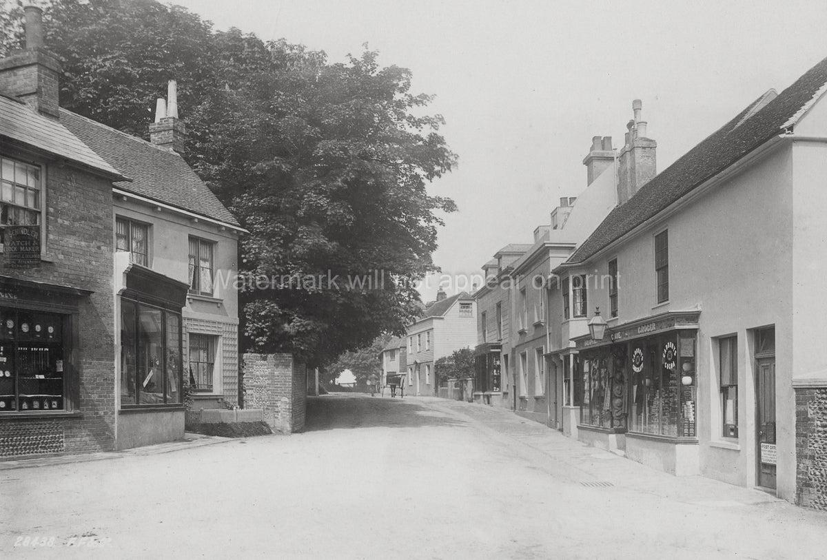 Bexhill High Street Sussex Old Town Shops Grocer Watchmaker Vtg. Photo 19thC.
