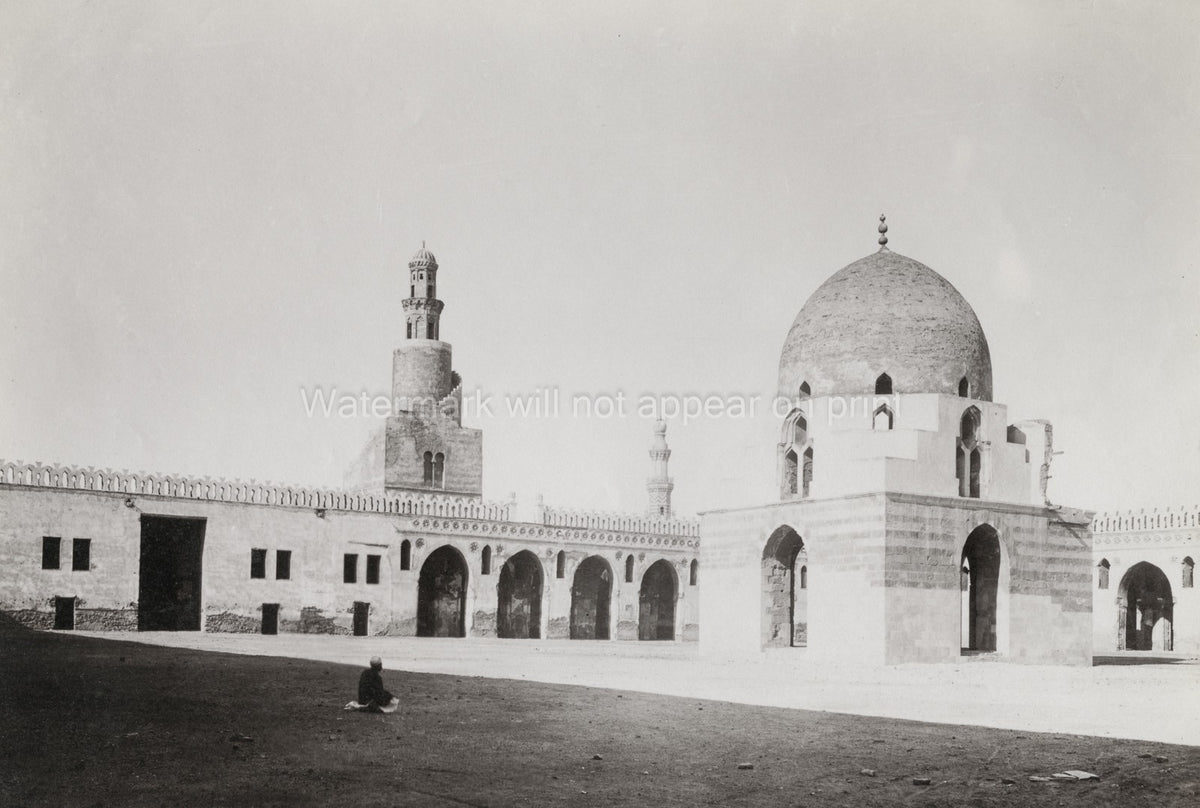 Cairo Egypt Ibn Tulun Mosque Courtyard Islamic Architecture Vtg. Photo 19thC.