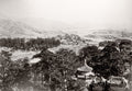 Chinese Temple Pagoda Overlooking Rural Valley Landscape Vtg. Photo 19thC.