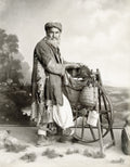 Bearded Egyptian Man Itinerant Knife Grinder Sharpening Stone Vtg. Photo 19thC.