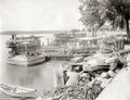 Indus River Sukkur Bunder Ferry Transporting Train Locomotive Vtg. Photo 19thC.