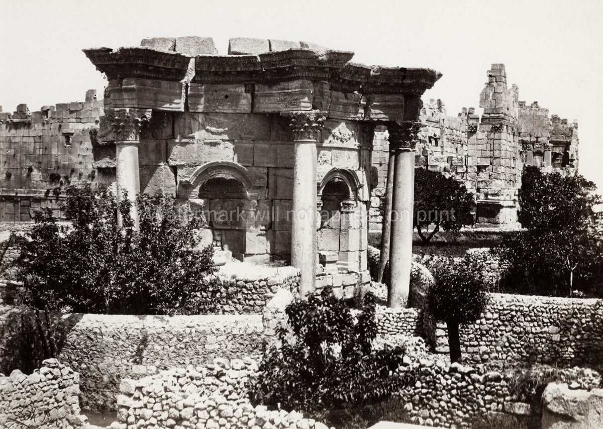 Baalbek Lebanon Circular Temple Roman Ruins Architecture Vtg. Photo 19thC.