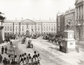 British Soldiers Marching Trinity College Dublin Street Scene Vtg. Photo 19thC.