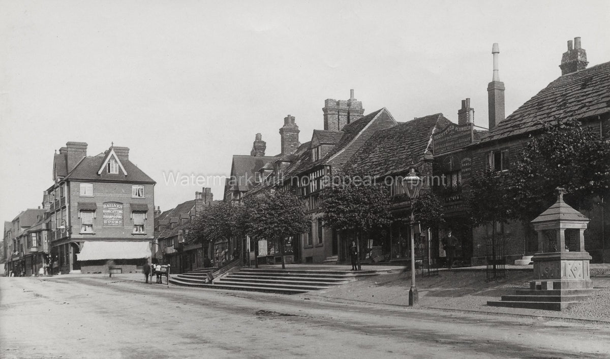 East Grinstead High Street West Sussex Shops Architecture Vtg. Photo 19thC.