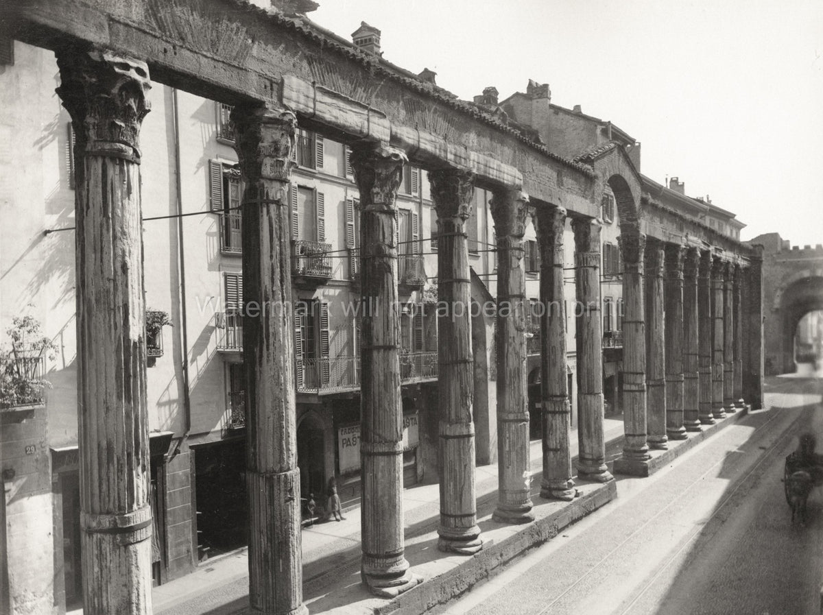 Milan Italy Colonne di San Lorenzo Roman Columns Architecture Vtg. Photo 19thC.