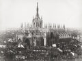 Milan Italy Duomo Cathedral Gothic Architecture Cityscape Vtg. Photo 19thC.