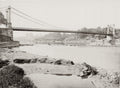 Italy River Po Suspension Bridge Landscape Engineering Vtg. Photo 19thC.