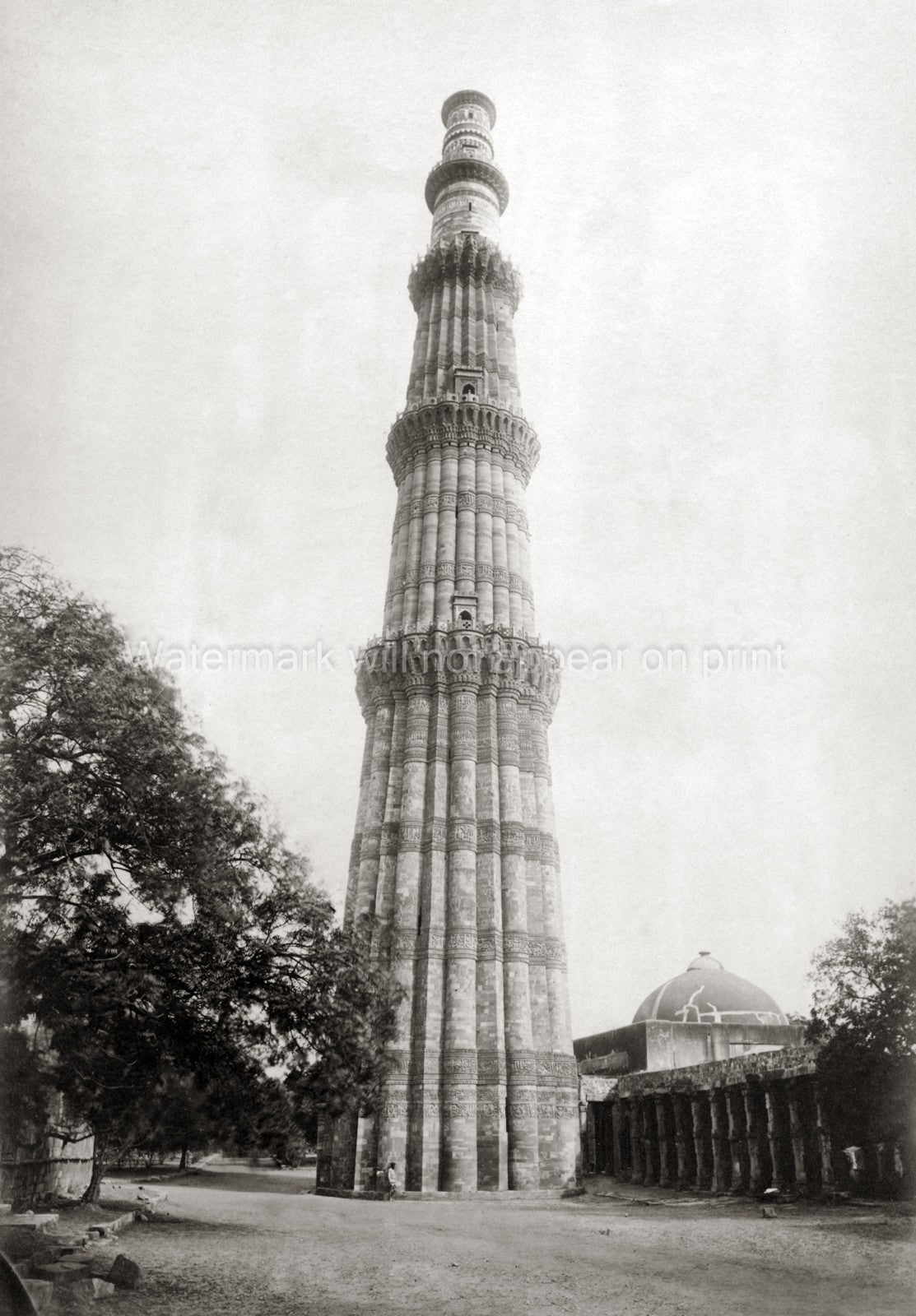 Delhi India Kutub Minar Tower Islamic Architecture Landmark Vtg. Photo 19thC.