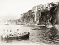 Sorrento Italy Hotel Tramontano Cliffs Seascape Fishing Boat Vtg. Photo 20thC.
