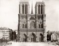 Cathedral Notre Dame Paris France Gothic Facade Towers Vtg. Photo 19thC.