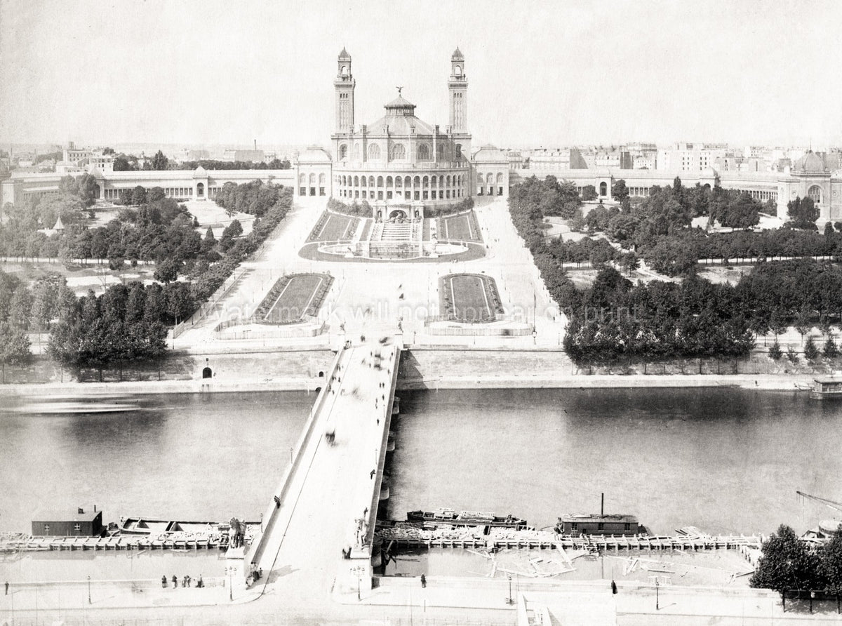 Paris Palais du Trocadero River Seine Exposition Architecture Vtg. Photo 20thC.