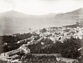 Sorrento Italy Coastline Cityscape Mount Vesuvius Volcano Vtg. Photo 19thC.