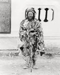 Chinese Beggar Man Rifle Hunter Traditional Clothing China Vtg. Photo 19thC.
