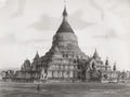 Mandalay Burma Maha Lawka Maya Zain Pagoda Temple Praying Man Vtg. Photo 19thC.