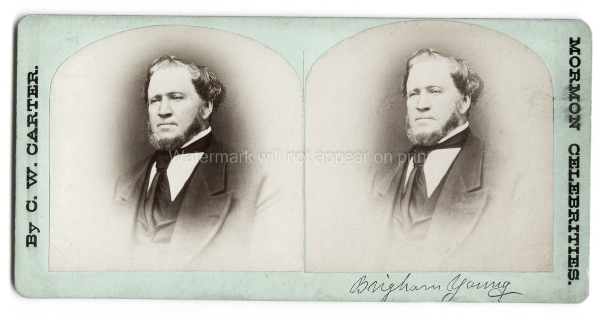 Brigham Young Salt Lake City Utah Mormon Leader Portrait Vtg. Photo 19thC.