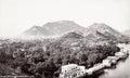 Ajmer City India Dowlat Bagh Lake Mountain Fort Panorama Vtg. Photo 19thC.