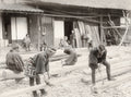 Meiji Era Japan Carpenters Woodworkers Traditional Craftsmen Vtg. Photo 19thC.