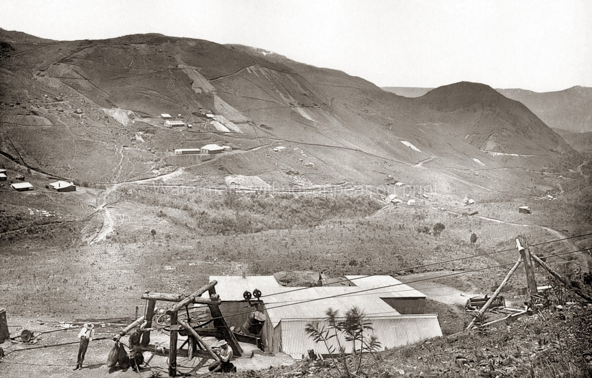Transvaal South Africa Mining Scene Hills Machinery Workers Vtg. Photo 19thC.