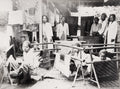 Dutch East Indies Indonesia Women Working Looms Batik Textile Vtg. Photo 19thC.