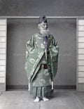 Japan Shinto Priest Traditional Robes Costume Man with Beard Vtg. Photo 19thC.
