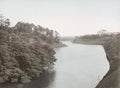 Tokyo Canal Moat Palace Background Landscape Trees Vtg. Photo 19thC.