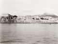 Naples Italy Santa Lucia Waterfront Cityscape Castel dell'Ovo Vtg. Photo 19thC.