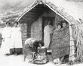New Zealand Maori Group Traditional Whare Hut Hongi Greeting Vtg. Photo 19thC.