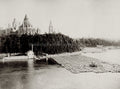 Ottawa Parliament Buildings Canada River Logs Gothic Revival Vtg. Photo 19thC.