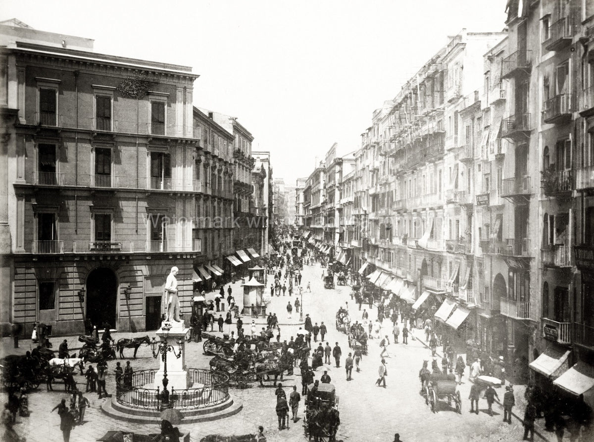 Napoli Naples Italy Toledo Street Scene City Life Vtg. Photo 19thC.