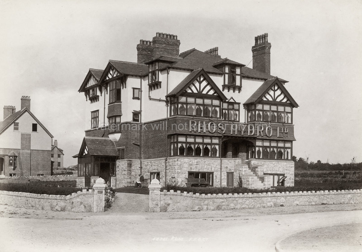 Rhos Hydro Ltd Hotel Spa Architecture Tudor Revival Building Vtg. Photo 19thC.