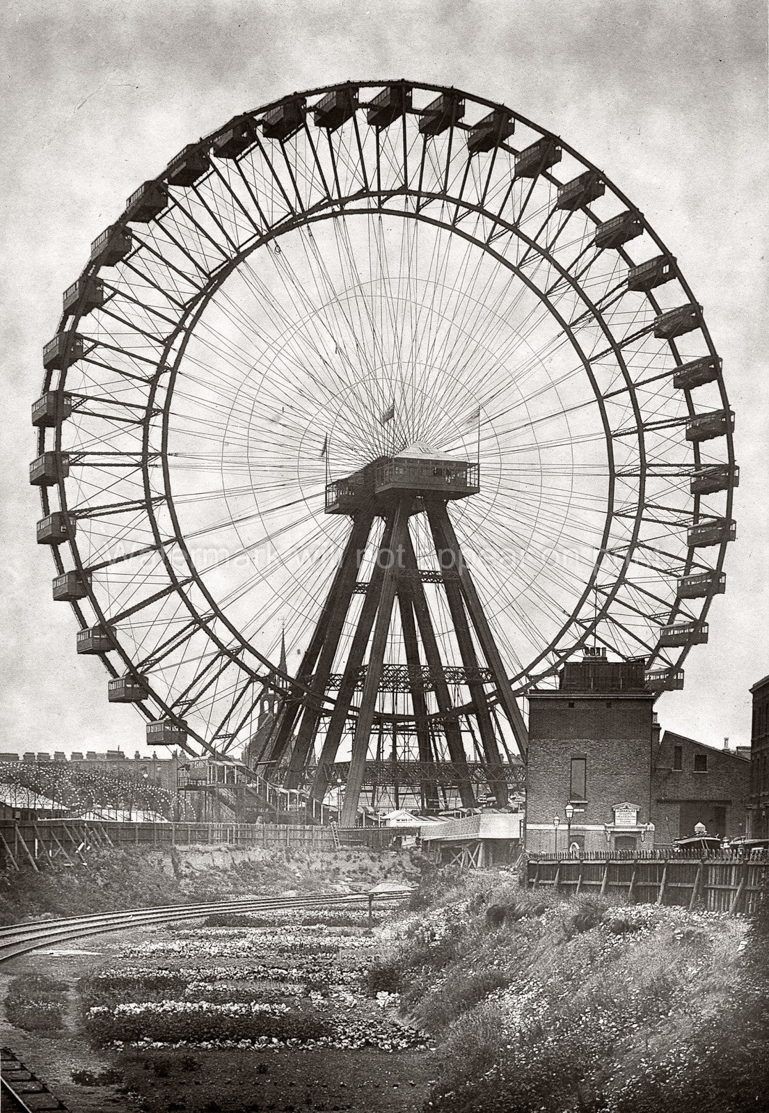 London Great Wheel Empire India Exhibition Ferris Vtg. Photo 19thC.