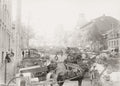 Montreal Canada Market Place Traders Horses Carts Street Scene Vtg. Photo 19thC.