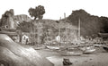 Amoy Harbour Xiamen China Boats Junks Rocky Coast Village Vtg. Photo 19thC.