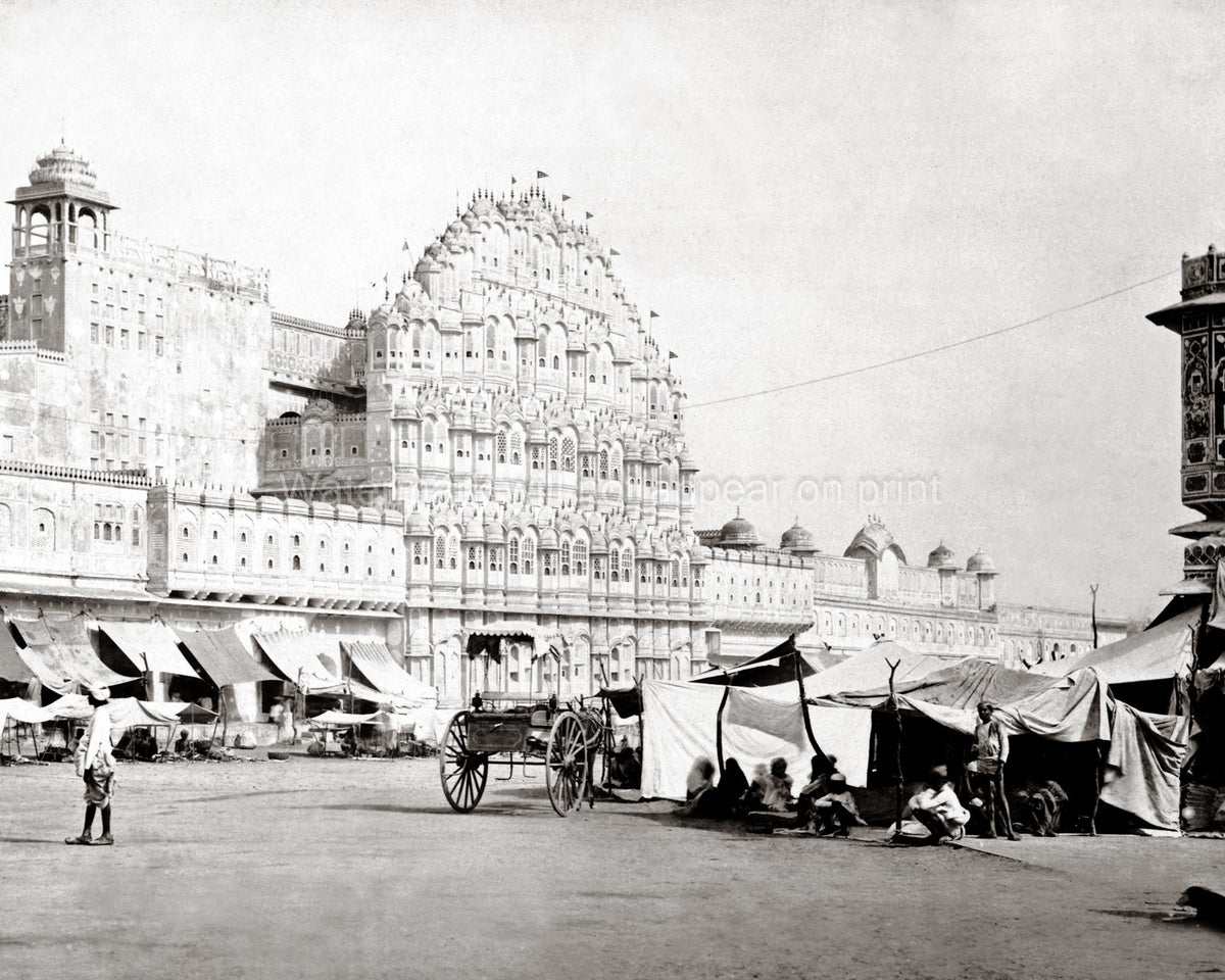 Hawa Mahal Palace Winds Jaipur India Architecture Tents Vtg. Photo 19thC.